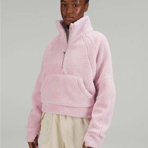 Sherpa Lululemon Scuba Oversized Fleece Funnel Neck Pink Peony